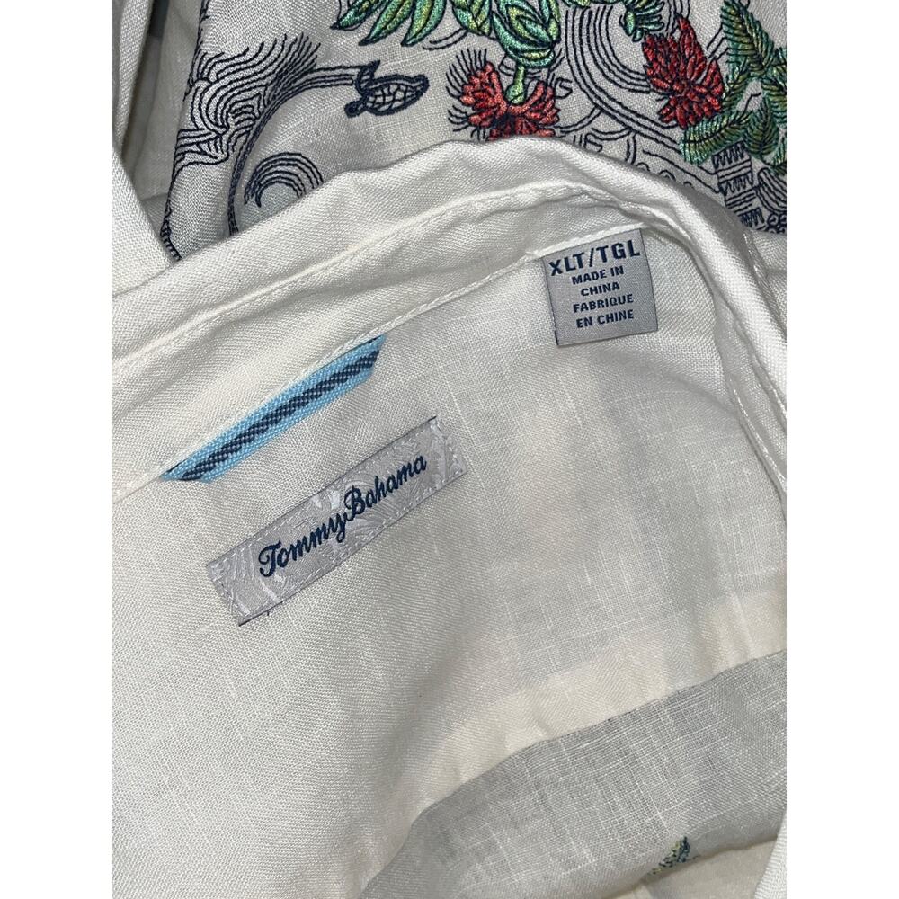 Tommy Bahama Mens XLT 100% Linen Embroidered Back Button Down Shirt White NWOT - Picture 8 of 12
